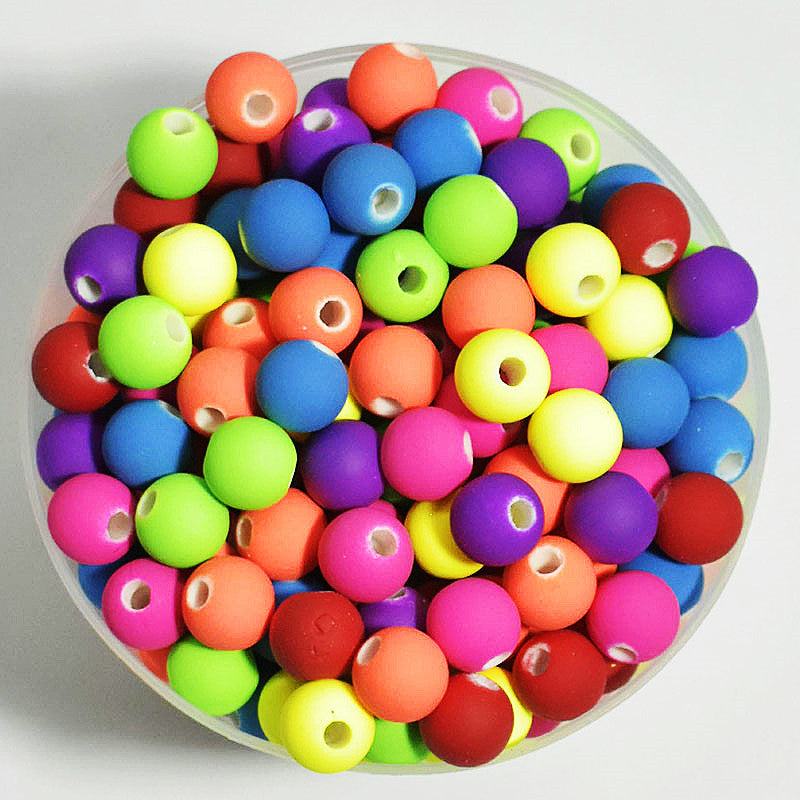 Wholesale 8mm Soft Pottery Plastic Acrylic Rubber Beads